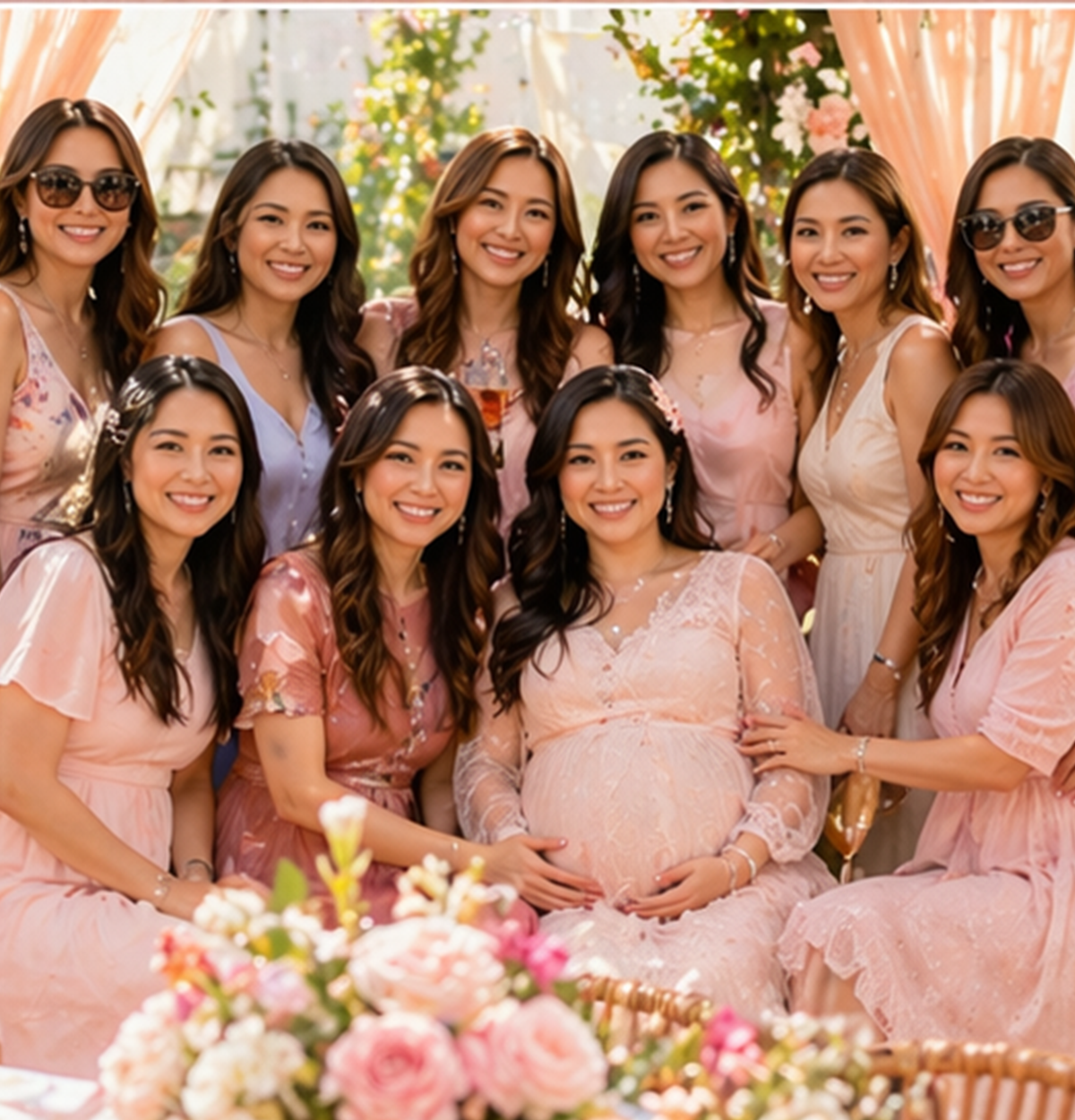 Baby shower celebration at Runam Garden private garden venue Fountain Valley