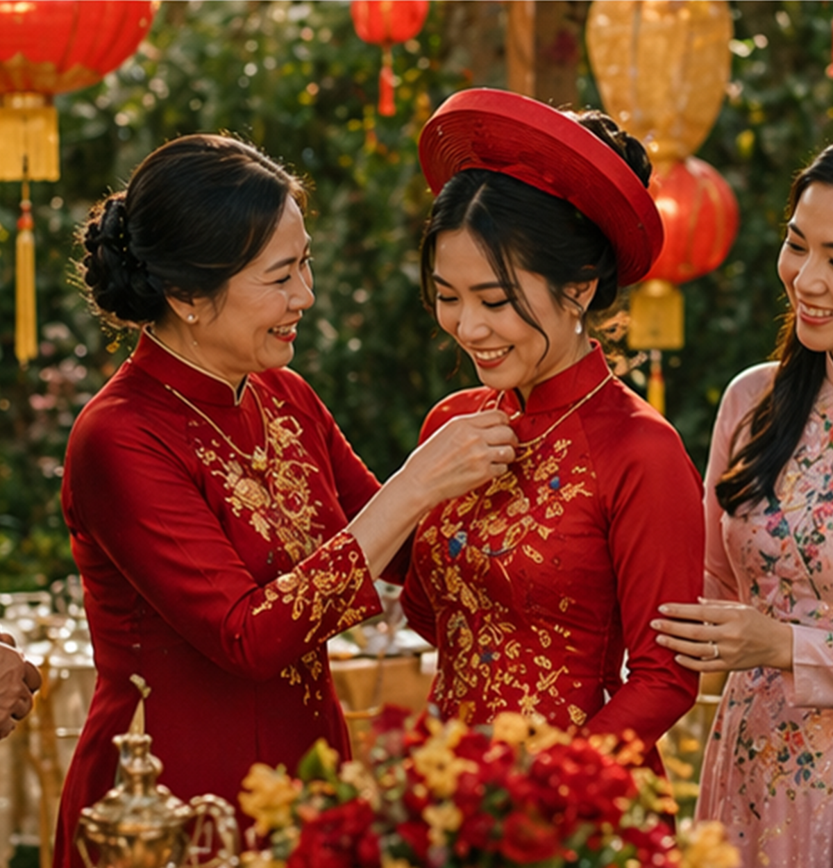 Vietnamese family thôi nôi celebration at Runam Garden private venue Fountain Valley